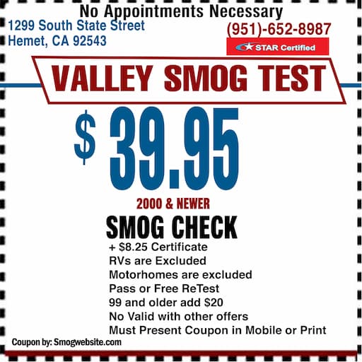 Smog Check Coupon Hemet